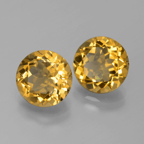 4.77 ct Yellow Citrine Stone, Natural Citrine in Round Facet Shape for Sale