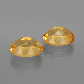 Citrine Gemstones in 9 x 7 mm (calibrated) Size for Sale, Citrine Stones in Medium-Light Orange-Gold Color