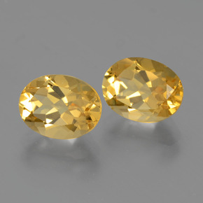 3.84 ct Gold Citrine Stone, Natural Citrine in Oval Facet Shape for Sale