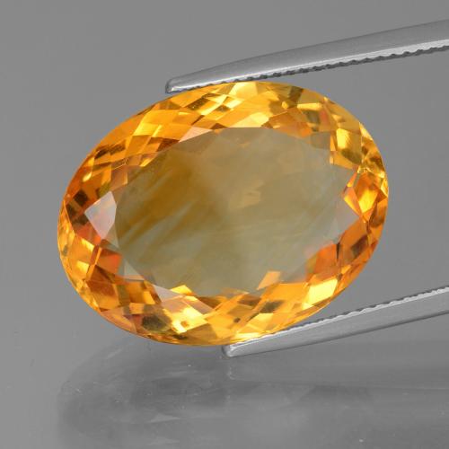 16.50 ct Golden Citrine Stone, Natural Citrine in Oval Facet Shape for Sale