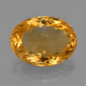 17.29 ct Golden Citrine Gemstone, Citrine Gem in Oval Facet Shape for Sale.