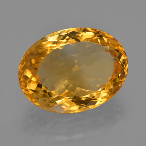 17.29 ct Golden Citrine Stone, Natural Citrine in Oval Facet Shape for Sale