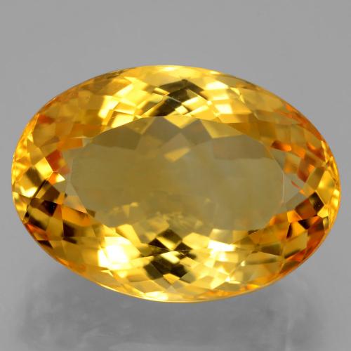 Dark Orange-Gold Citrine Gem - 17.5ct Oval Facet (ID: 397500)