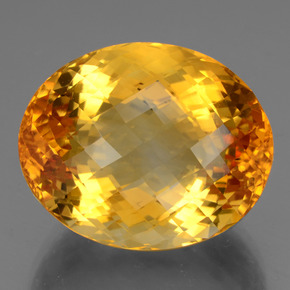 47.50 ct Gold Citrine Gemstone, Citrine Gem in Oval Checkerboard Shape for Sale.