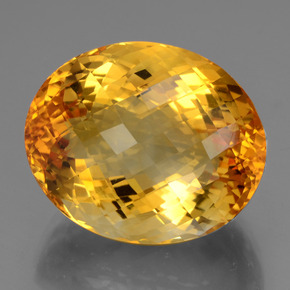 47.50 ct Gold Citrine Stone, Natural Citrine in Oval Checkerboard Shape for Sale
