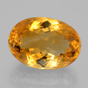15.12 ct Golden Citrine Gemstone, Citrine Gem in Oval Facet Shape for Sale.