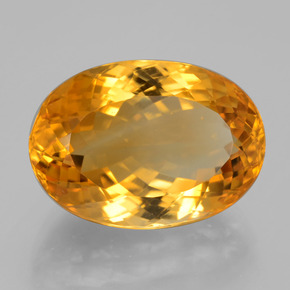 15.12 ct Golden Citrine Stone, Natural Citrine in Oval Facet Shape for Sale