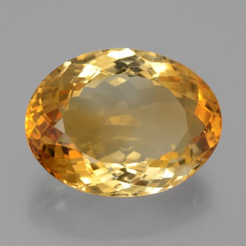 13.42 ct Golden Citrine Stone, Natural Citrine in Oval Facet Shape for Sale