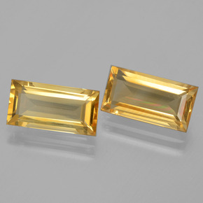 4.68 ct Gold Citrine Stone, Natural Citrine in Baguette Facet Shape for Sale