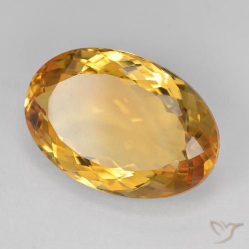 11.75 ct Golden Citrine Stone, Natural Citrine in Oval Facet Shape for Sale