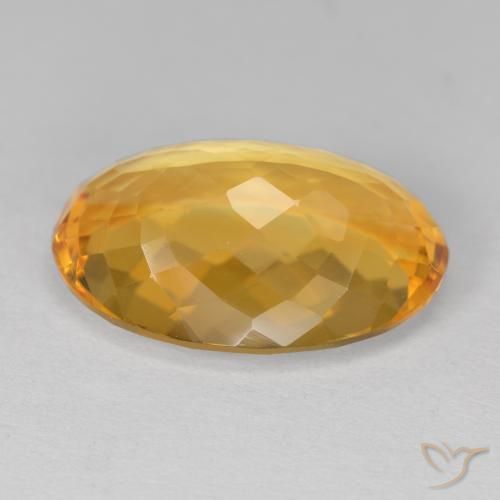 Citrine Gemstone in 18.8 x 12.8 mm Size for Sale, Citrine Stone in Dark Golden Color