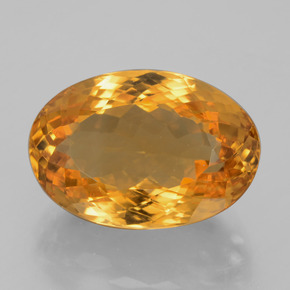 Deep Orange-Gold Цитрин Камень - 13ct Фасетный Овал (ID: 397736)