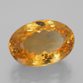13.02 ct Golden Citrine Stone, Natural Citrine in Oval Facet Shape for Sale