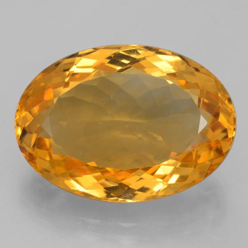Dark Orange-Gold Цитрин Камень - 14.3ct Фасетный Овал (ID: 397766)