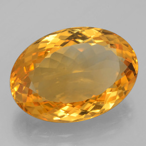 14.30 ct Golden Citrine Stone, Natural Citrine in Oval Facet Shape for Sale