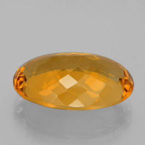 Citrine Gemstone in 19.8 x 14.1 mm Size for Sale, Citrine Stone in Dark Orange-Gold Color