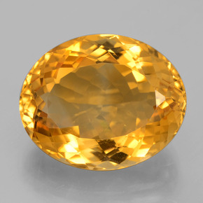 Deep Golden Orange Цитрин Камень - 14.4ct Фасетный Овал (ID: 397767)