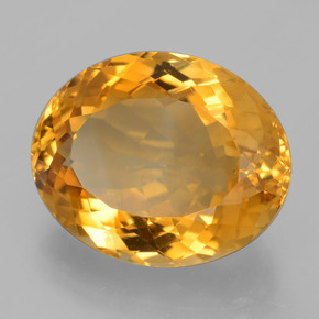 14.44 ct Golden Citrine Stone, Natural Citrine in Oval Facet Shape for Sale
