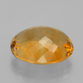 Citrine Gemstone in 17.9 x 14.6 mm Size for Sale, Citrine Stone in Deep Golden Orange Color