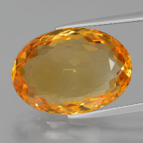 14.86 ct Golden Citrine Gemstone, Citrine Gem in Oval Facet Shape for Sale.