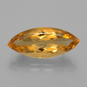 Dark Orange-Gold Citrin Edelstein - 7.9ct Marquiseschliff (ID: 397833)