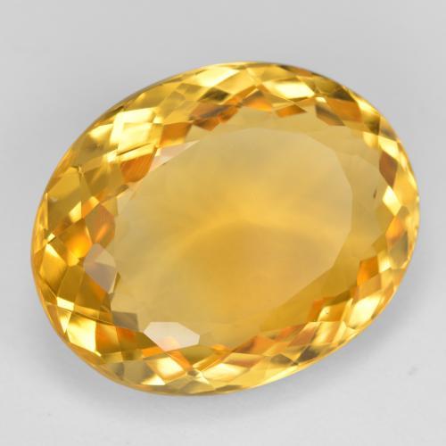 15.91 ct Golden Citrine Stone, Natural Citrine in Oval Facet Shape for Sale