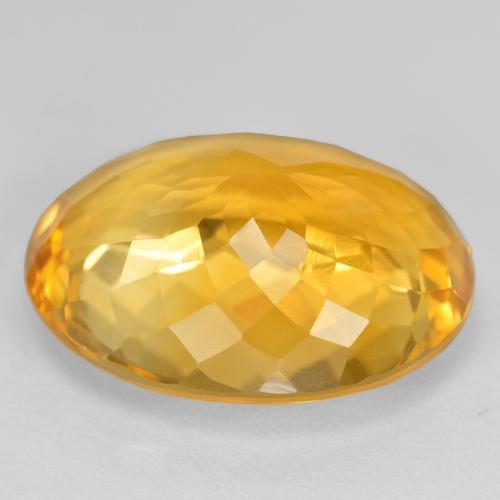 Citrine Gemstone in 19.2 x 15.4 mm Size for Sale, Citrine Stone in Medium Golden Color