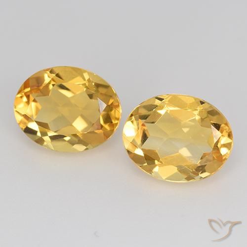 3.49 ctw Golden Citrine Stones, Natural Citrine in Oval Facet Shape for Sale
