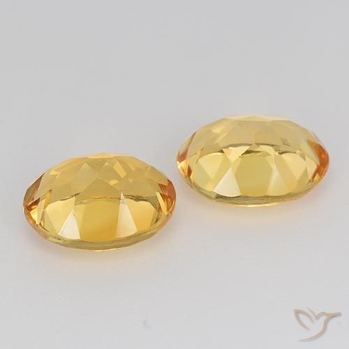 Citrine Gemstones in 9 x 7 mm (calibrated) Size for Sale, Citrine Stones in Medium Gold Color