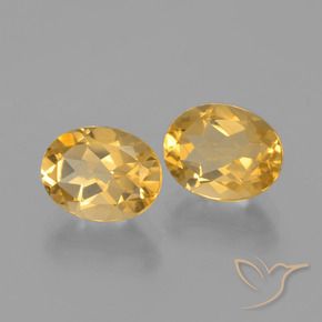3.82 ctw Golden Citrine Stones, Natural Citrine in Oval Facet Shape for Sale