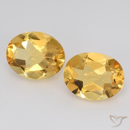3.26 ctw Golden Citrine Stones, Natural Citrine in Oval Facet Shape for Sale