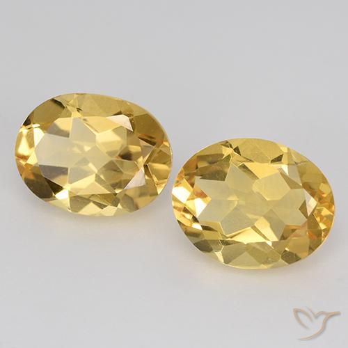 3.18 ctw Golden Citrine Stones, Natural Citrine in Oval Facet Shape for Sale