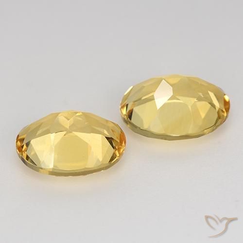 Citrine Gemstones in 9 x 7 mm (calibrated) Size for Sale, Citrine Stones in Medium Gold Color
