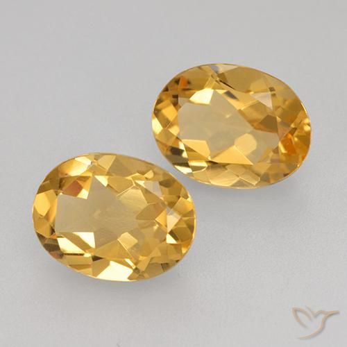 3.39 ctw Golden Citrine Stones, Natural Citrine in Oval Facet Shape for Sale