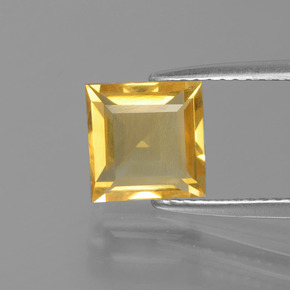 1.77 ct Gold Citrine Gemstone, Citrine Gem in Square Facet Shape for Sale.