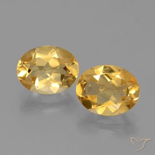 3.28 ct Yellow Citrine, 9.1 x 7.2 mm Oval Cut From Brazil, Photo A