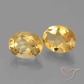 3.28 ctw Golden Citrine Stones, Natural Citrine in Oval Facet Shape for Sale