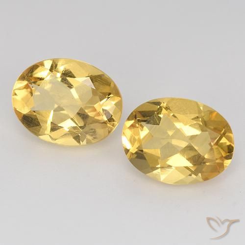 3.07 ctw Golden Citrine Stones, Natural Citrine in Oval Facet Shape for Sale