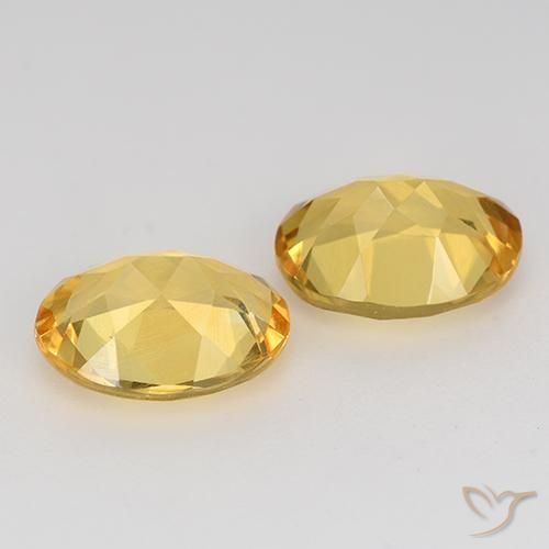 Citrine Gemstones in 9 x 7 mm (calibrated) Size for Sale, Citrine Stones in Medium Gold Color