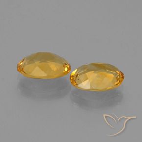 Citrine Gemstones in 9 x 7 mm (calibrated) Size for Sale, Citrine Stones in Medium-Dark Golden Color