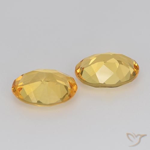 Citrine Gemstones in 9 x 7 mm (calibrated) Size for Sale, Citrine Stones in Medium Golden Color