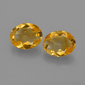 2.54 ctw Yellow Citrine Gemstones, Citrine Gems in Oval Facet Shape for Sale.