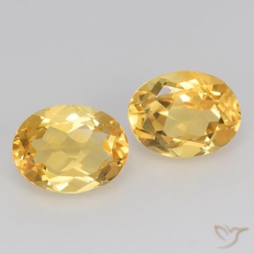 3.87 ctw Golden Citrine Stones, Natural Citrine in Oval Facet Shape for Sale