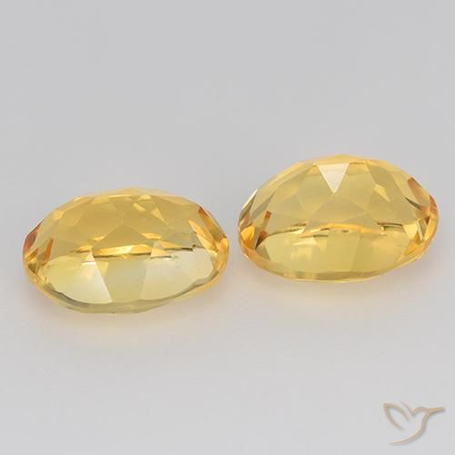 Citrine Gemstones in 9 x 7 mm (calibrated) Size for Sale, Citrine Stones in Medium Gold Color