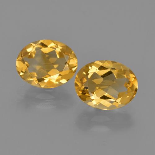 3.30 ctw Golden Citrine Gemstones, Citrine Gems in Oval Facet Shape for Sale.