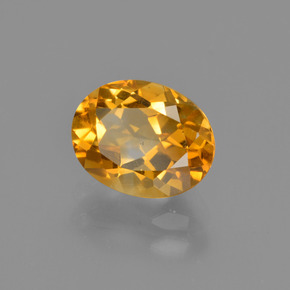 1.83 ct Gold Citrine Stone, Natural Citrine in Oval Facet Shape for Sale