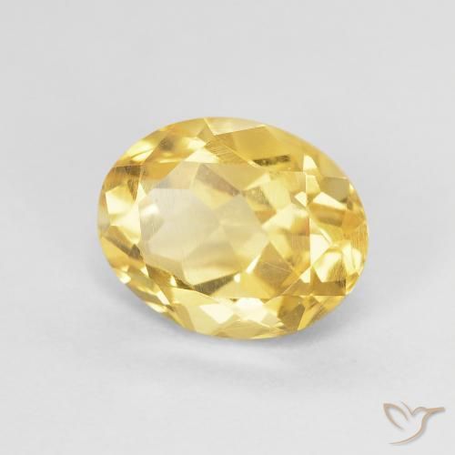 2.12 ct Golden Citrine Stone, Natural Citrine in Oval Facet Shape for Sale