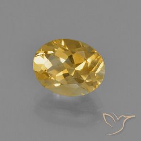 1.85 ct Golden Citrine Stone, Natural Citrine in Oval Facet Shape for Sale
