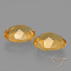 Citrine Gemstones in 9 x 7 mm (calibrated) Size for Sale, Citrine Stones in Orange-Gold Color