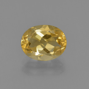 Светло-золотистый Цитрин Камень - 1.7ct Фасетный Овал (ID: 413472)